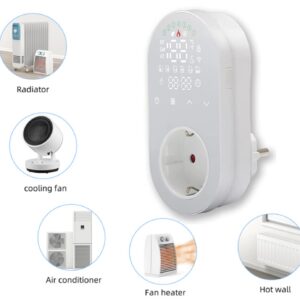 Programozható BHT-12E-WiFi Konnektor termosztát – dugalj termosztát 16A